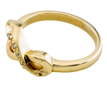 9ct 2 tone gold Diamond Ring size I